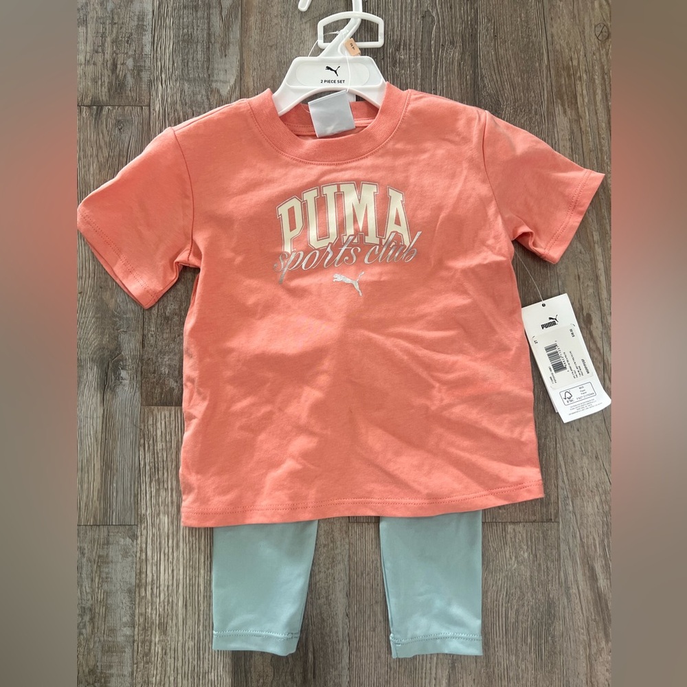 Puma Peach Tee and Mint Leggings Set (57)